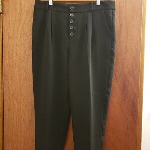 By Anthropologie Womens 5 Button Front Fly Black Pants Size 8